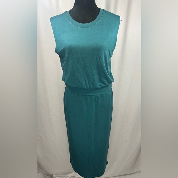Lou & Grey Signature Soft Cinch Waist Midi Dress Dragonfly Sz M - Picture 3 of 10
